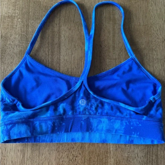 lululemon athletica Flow Y Game Day Blue Sports Bra Sz 8 - Picture 2 of 4